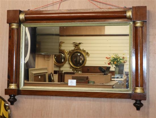 A Victorian rosewood and parcel-gilt overmantel W.77cm